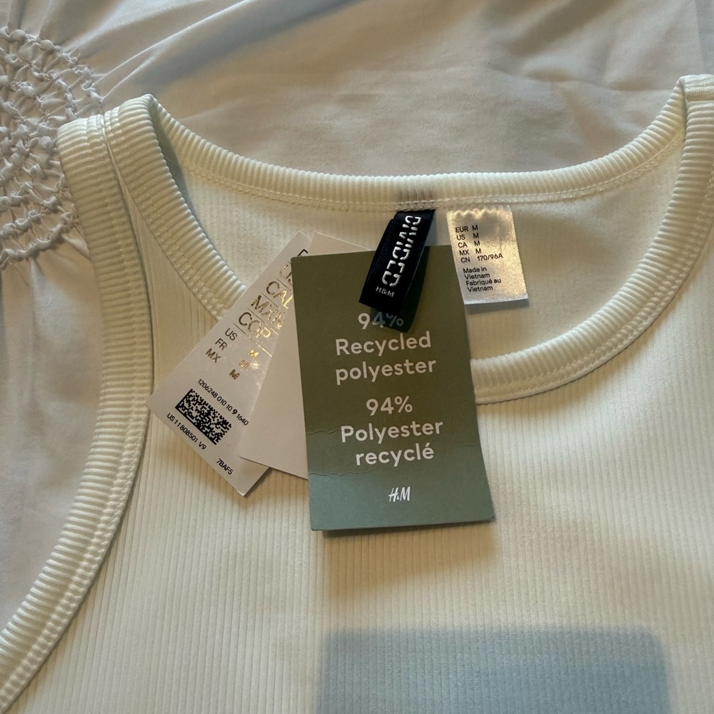 H&M Cream Ribbed Tank Top - Picture 2 of 3